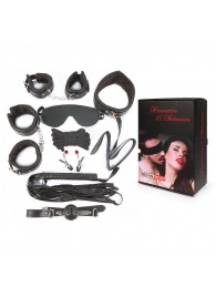 Большой игровой набор БДСМ: наручники, оковы, маска, кляп, плеть, ошейник с поводком, верёвка, зажимы для сосков - Notabu - купить с доставкой в Воронеже