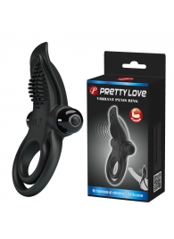 Черное силиконовое эрекционное кольцо с вибрацией и подхватом мошонки - Baile - в Воронеже купить с доставкой