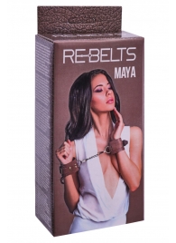 Коричневые кожаные наручники Maya - Rebelts - купить с доставкой в Воронеже