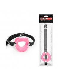 Розовый кляп-губки на черном ремешке - Notabu - купить с доставкой в Воронеже