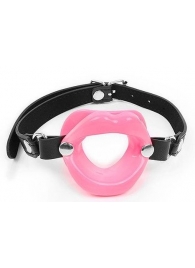 Розовый кляп-губки на черном ремешке - Notabu - купить с доставкой в Воронеже