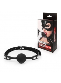 Черный кляп-шарик с регулируемым ремешком - Notabu - купить с доставкой в Воронеже