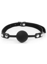 Черный кляп-шарик с регулируемым ремешком - Notabu - купить с доставкой в Воронеже