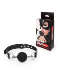 Черный силиконовый кляп-шарик на ремешке - Notabu - купить с доставкой в Воронеже