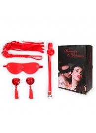 Пикантный набор БДСМ из 4 предметов в красном цвете - Notabu - купить с доставкой в Воронеже