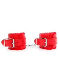 Красные мягкие наручники на регулируемых ремешках - Notabu - купить с доставкой в Воронеже