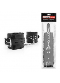 Черные наручники на металлических карабинах - Notabu - купить с доставкой в Воронеже