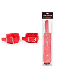 Красные мягкие оковы на регулируемых ремешках - Notabu - купить с доставкой в Воронеже