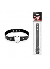 Черный ошейник с сердечком - Notabu - купить с доставкой в Воронеже