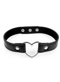 Черный ошейник с сердечком - Notabu - купить с доставкой в Воронеже