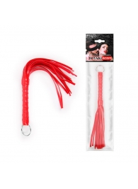 Красная плеть с рукоятью в оплетке - 28 см. - Notabu - купить с доставкой в Воронеже