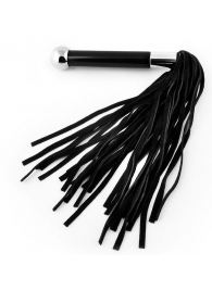 Черная многохвостая плетка с круглой ручкой с шариком на конце - 39 см. - Notabu - купить с доставкой в Воронеже