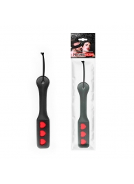 Черная шлепалка NOTABU с красными сердечками - 32 см. - Notabu - купить с доставкой в Воронеже