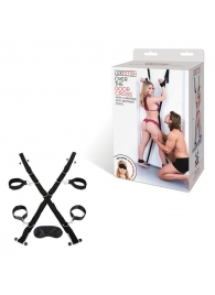 Чёрный набор для фиксации у двери - Lux Fetish - купить с доставкой в Воронеже