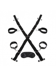 Чёрный набор для фиксации у двери - Lux Fetish - купить с доставкой в Воронеже