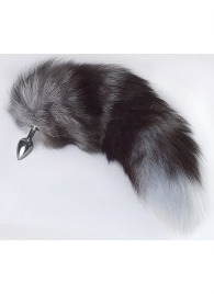 Серебристая анальная пробка с пушистым хвостом - Sitabella - купить с доставкой в Воронеже