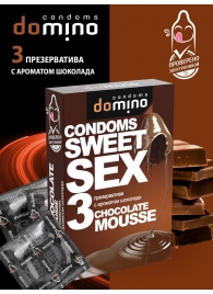 Презервативы для орального секса DOMINO Sweet Sex с ароматом шоколадного мусса - 3 шт. - Domino - купить с доставкой в Воронеже