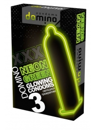 Презервативы DOMINO Neon Green со светящимся в темноте кончиком - 3 шт. - Domino - купить с доставкой в Воронеже