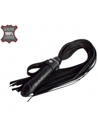 Черная плеть  Ковбой  с ручкой-фаллосом - 55 см. - Sitabella - купить с доставкой в Воронеже