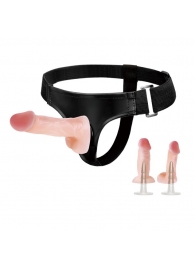 Женский страпон с двумя сменными насадками - 10,5 и 10 см. - Baile - купить с доставкой в Воронеже