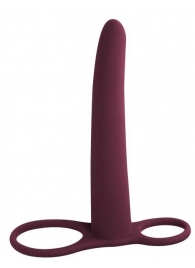 Бордовая насадка для двойного проникновения Gimlet - 16 см. - Lola Games - купить с доставкой в Воронеже