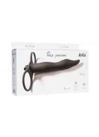 Черная вибронасадка для двойного проникновения Flirtini - 15,9 см. - Lola Games - купить с доставкой в Воронеже