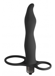 Черная вибронасадка для двойного проникновения Flirtini - 15,9 см. - Lola Games - купить с доставкой в Воронеже