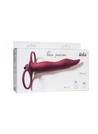 Бордовая вибронасадка для двойного проникновения Flirtini - 15,9 см. - Lola Games - купить с доставкой в Воронеже