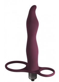 Бордовая вибронасадка для двойного проникновения Flirtini - 15,9 см. - Lola Games - купить с доставкой в Воронеже