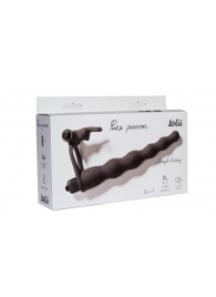 Черная вибронасадка для двойного проникновения Jungle Bunny - 17 см. - Lola Games - купить с доставкой в Воронеже