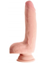 Телесный фаллоимитатор на присоске 9  Triple Density Cock with Balls - 24,1 см. - Pipedream