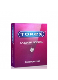 Презервативы Torex  Сладкая любовь  с ароматом клубники - 3 шт. - Torex - купить с доставкой в Воронеже