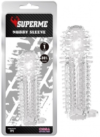 Закрытая прозрачная насадка на пенис с шипиками Nubby Sleeve - 14,5 см. - Chisa - в Воронеже купить с доставкой