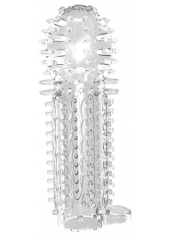 Закрытая прозрачная насадка на пенис с шипиками Nubby Sleeve - 14,5 см. - Chisa - в Воронеже купить с доставкой