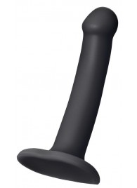 Черный фаллос на присоске Silicone Bendable Dildo S - 17 см. - Strap-on-me - купить с доставкой в Воронеже