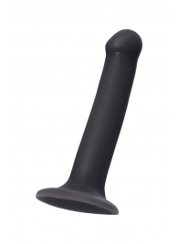 Черный фаллос на присоске Silicone Bendable Dildo M - 18 см. - Strap-on-me - купить с доставкой в Воронеже