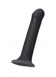 Черный фаллос на присоске Silicone Bendable Dildo L - 19 см. - Strap-on-me - купить с доставкой в Воронеже