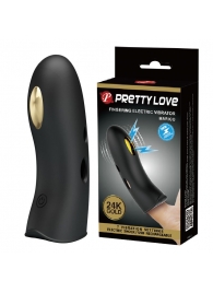 Черная вибронасадка на палец с электростимуляцией Marico - Baile - купить с доставкой в Воронеже