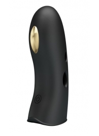 Черная вибронасадка на палец с электростимуляцией Marico - Baile - купить с доставкой в Воронеже