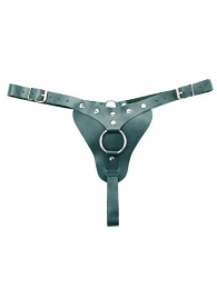 Изумрудные трусики с кольцом для страпона Ladys Arsenal - БДСМ Арсенал - купить с доставкой в Воронеже