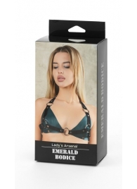Изумрудный лиф Ladys Arsenal с колечками - БДСМ Арсенал - купить с доставкой в Воронеже