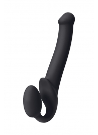 Черный безремневой страпон Silicone Bendable Strap-On M - Strap-on-me - купить с доставкой в Воронеже