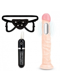 Регулируемые трусики с вибрирующей насадкой - 21 см. - Lux Fetish - купить с доставкой в Воронеже