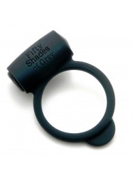 Темно-серое эрекционное кольцо Vibrating Love Ring с вибрацией - Fifty Shades of Grey - в Воронеже купить с доставкой