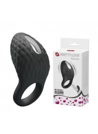 Черное эрекционное виброкольцо с рельефным дизайном Heloise - Baile - в Воронеже купить с доставкой