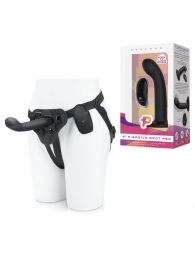 Черный вибрострапон с загнутой головкой Pegasus с пультом ДУ - 15 см. - Pegasus - купить с доставкой в Воронеже