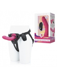 Розовый ребристый вибрострапон Pegasus - 14 см. - Pegasus - купить с доставкой в Воронеже