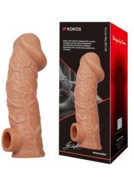 Телесная насадка на фаллос с отверстием для мошонки EXTREME SLEEVE - 17,6 см. - KOKOS - в Воронеже купить с доставкой