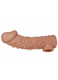 Телесная насадка на фаллос с отверстием для мошонки EXTREME SLEEVE - 15,6 см. - KOKOS - в Воронеже купить с доставкой