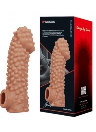 Телесная насадка на фаллос с отверстием для мошонки - 15,6 см. - KOKOS - в Воронеже купить с доставкой